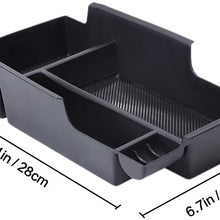 QianBao Compatible with Center Console Organizer Insert ABS Black Materials Tray Armrest Storage Box for Toyota Camry 2012 2013 2014 2015 2016 2017