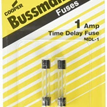 Bussmann BP/MDL-1 1 Amp Time Delay Glass Tube Fuse, 250Vac UL Listed Carded, by Bussmann