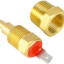 Fan Thermostat Temperature Switch with 3/8" Pipe Thread, 185 to 175 Degree Electric Engine Cooling Fan Thermostat Temperature Sensor Switch, Fits 10" 12" 14" 16" Fan (With Pipe Thread)