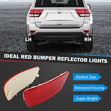 Rear Bumper Reflector Lights Red Lens Compatible with 2012-2018 Jeep Grand Cherokee Compass 2013-2017 Patriot 2012-2020 Dodge Journey - Replace 57010721AC 57010720AC Lamps Assembly, Pack of 2