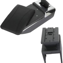 LUJUNTEC Armrest Center Console fits for Audi Cadillac Chevy Lid Armrest Pad Black