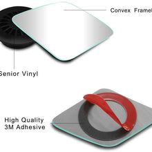 POMFW Blind Spot Mirror, Rearview Convex Side Mirrors for Cars SUV Truck Van Stick on 3M Adhesive, Rear View HD Glass Frameless Sway Rotate Adjustable Wide Angle, 2 inch Rhombus 2pcs