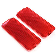 2 Premium Door Reflectors Interior Red Compatible with Ford (1999-2007 SuperDuty F250 F350 F450 F550 Super Duty & 2000-2005 Excursion)