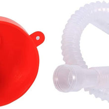 Automotive Fuel Funnel, 8cm Wide Mouth Fuel Funnel Universal Long Funnel Car Plastic Flexible Oil Filling Funnel for Water Gasoline Coolant
