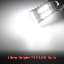 Yorkim 912 921 LED Backup Light Bulbs High Power 2835 15-SMD Chipsets Extremely Bright Error Free T15 906 W16W for Back Up, Reverse, Tail, Brake Lights, 6000K White, Pack of 4