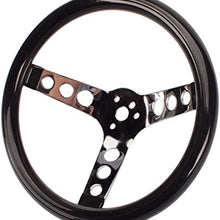 Classic Black Steering Wheel, 12 Inch, w/Holes