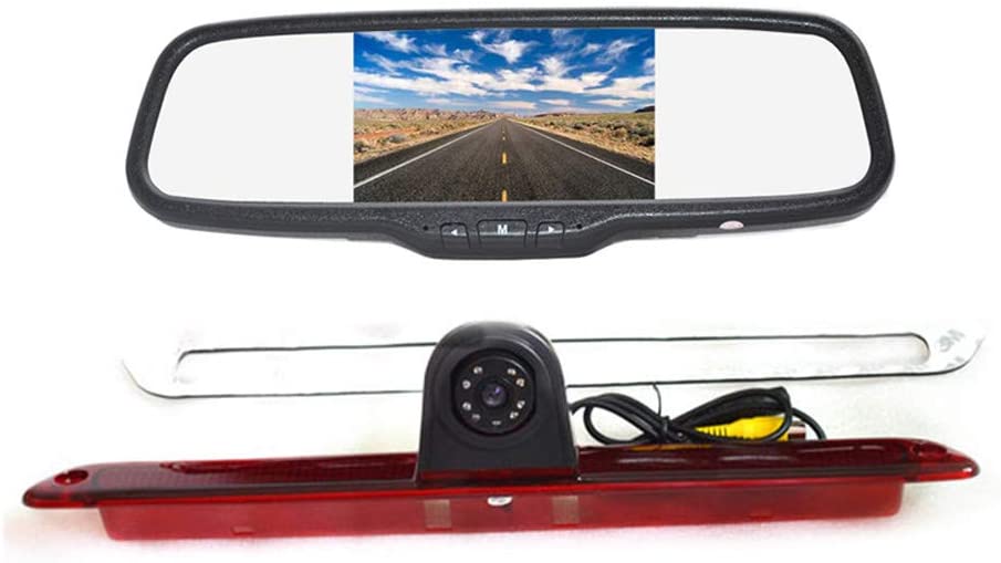 Vardsafe VS705NC Brake Light Backup Camera & Clip-on Rear View Mirror Monitor for MB Sprinter (2007-2018)