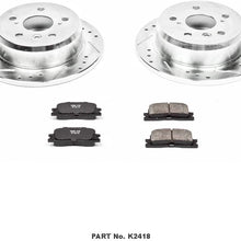 Power Stop K2418 Rear Brake Kit with Drilled/Slotted Brake Rotors and Z23 Evolution Ceramic Brake Pads
