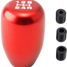 ilovo Manual Racing JDM Type-R 6 Speed Manual Gear Shift Knobs Replacement fit for Universal Most of Vehicle(Red)