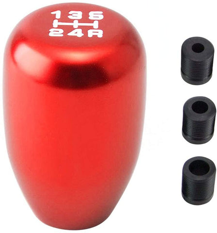 ilovo Manual Racing JDM Type-R 6 Speed Manual Gear Shift Knobs Replacement fit for Universal Most of Vehicle(Red)