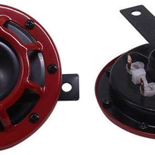 Wakauto 2pcs 12V Electric Blast Tone Horn with Relay Round Loud Horn Speaker for Cars Trucks Motorcycles Scooters Tractors