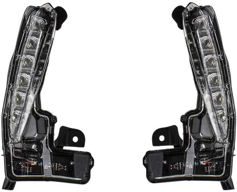 Brock Replacement Pair Set Daytime Running Lamps Left + Right Vertical Type Lights Compatible with 17-18 Corolla 8144002030 8143002030