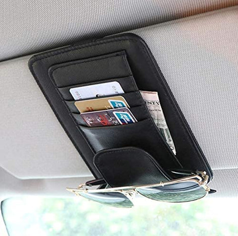 TRUE LINE Automotive Car Sun Visor Organizer Card Storage Sun Glass Credit Card Money Holder (Black)