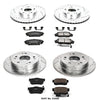 Power Stop K2440 Front and Rear Z23 Carbon Fiber Brake Pads with Drilled & Slotted Brake Rotors Kit