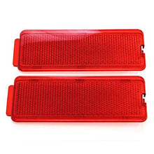 2 Premium Door Reflectors Interior Red Compatible with Ford (1999-2007 SuperDuty F250 F350 F450 F550 Super Duty & 2000-2005 Excursion)