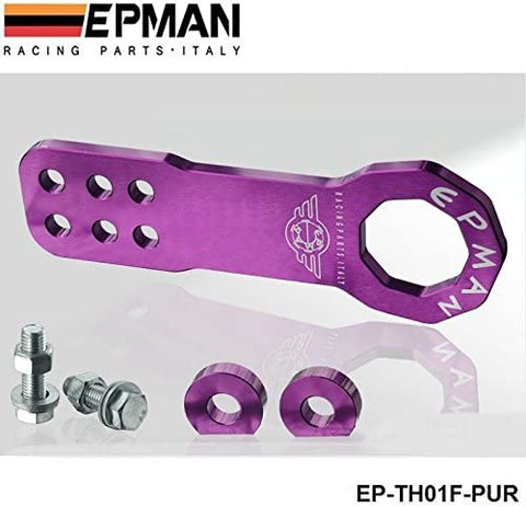 EPMAN Universal All Model Car Trailer Hook Aluminum Tow hook Towing Racing Front (Purple)