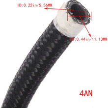 20 Feet 4AN AN4 1/4" Fuel Line Hose Braided Stainless Steel Oil Gas Fuel Hose CPE Synthetic Rubber Line Black