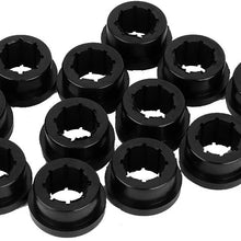 Control Arm Bushings, 12pcs Replacement Bushings Lower Control Arm Rear Camber Fit for Civic Integra Black