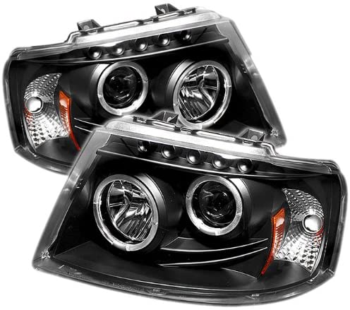 Spyder Auto PRO-YD-FE03-HL-BK Ford Expedition Black Halo LED Projector Headlight with Replaceable LEDs (Black)