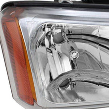 For 2003-2006 Chevy Silverado 1500 /2500HD /3500 Chrome Clear Headlights Front Lamps Direct Replacement Pair Left + Right