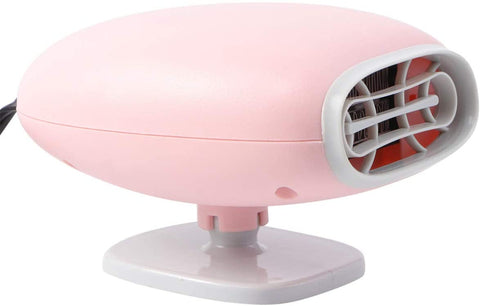 Wakauto 12V Car Heater Anti-fog Safe Driving Portable ABS Car Heater Defroster Warmer for Winter (Pink)