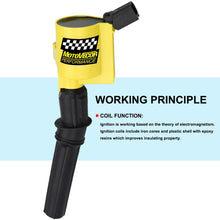 Ignition Coil DG508 8 Pack High Performance High Energy for Ford F-150 F150 F250 F-250 F-350 4.6L 5.4L V8 DG508 DG457 DG472 DG491 EXPEDITION MUSTANG CROWN VICTORIA LINCOLN MERCURY (Yellow)