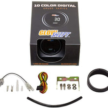 GlowShift 10 Color Digital 300 F Transmission Temperature Gauge Kit - Includes Electronic Sensor - Multi-Color LED Display - Tinted Lens - for Car & Truck - 2-1/16" (52mm)