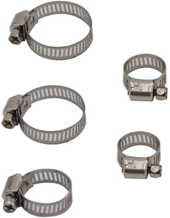 SHOUNAO 50PCS/Set Multi Size Stainless Steel Hoop Clamp Hose Clamp Automotive Pipes Clip Fixed Tool (Color : 1) (1)