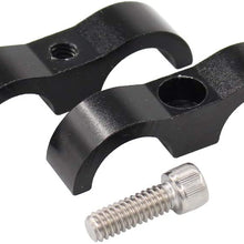 2 Pack Black AN10 10AN Billet Aluminum Nylon/Steel Braided Pipe Tube Dual Oil Fuel Water Line Hose Separator Clamp Tooling Mount