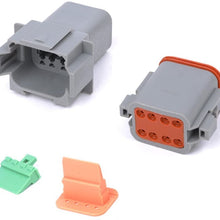 MUYI 10 Kit 4 Pin Way DT Series Connector Gray Receptacle IP67 Waterproof Heavy Duty 14-20 AWG 13 Amps Continuous DT04-4P DT04-4S w/Wedge Lock W4P W4S (10 Kits, 4 Pin)