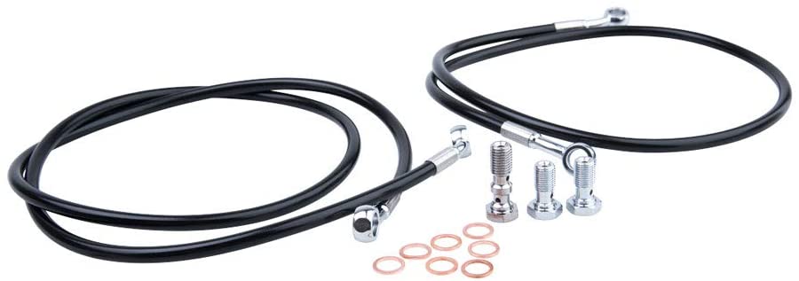 TUSK Front UTV Steel Braided Brake Line - Fits: Polaris RZR XP 1000 2014-2020