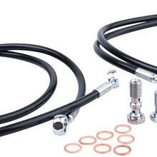 TUSK Front UTV Steel Braided Brake Line - Fits: Polaris RZR XP 1000 2014-2020