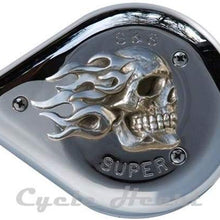 High Polished Flaming Skull S&S Air Cleaner Insert. Fits S&S Super E and G Air Cleaners.