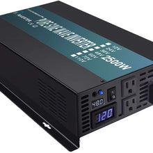 WZRELB Pure Sine Wave Power Inverter 2500 Watt Continuous / 5000 Watt Peak 36V DC to 120V AC Off Grid Power Converter for Camping RV Vehicle