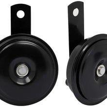 FEIPARTS Motorcycle Electric Horn 12V 105DB High Low Tone Round Horn Speaker with Bracket for Car Motorcycle Truck ATV Bike