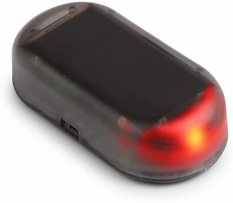Solar Power Dummy Car Alarm Red LED Light Simulate Imitation Security System Warning Anti-Theft Flash Blinking Lamp