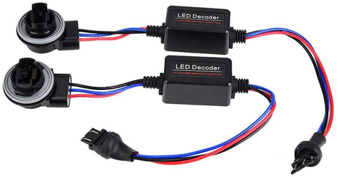 Terisass 2 Pcs 3157 Anti-Flicker Decoder Wiring Error Free Decoder ABS LED Headlight Decoder Device