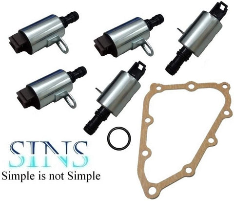 SINS - Accord Crosstour CR-V Element ILX RSX TSX Transmission Shift Solenoid Kit(5pcs/set) with Gasket and O-Ring 28400-PRP-004 28500-PRP-004