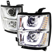 Velocity Concepts for Chevy Silverado 1500 Pickup Chrome Dual Halo LED Signal Projector Headlights