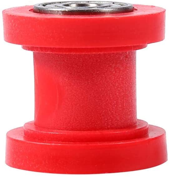 Aramox Car Chain Roller, 10mm Chain Roller Slider Tensioner Wheel Guide Pit for Dirt Bike Motor ATV (Red)