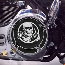 AUFER Black Skull Edge 5-Hole Derby Timer Timing Engine Cover Fit For 1999-2014 Twin Cam Touring Road King Electra Glide FLHR FLHX FXST Dyna Softail