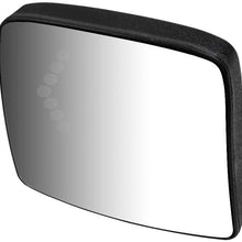 cciyu Rearview Mirror Hood Chrome Towing Mirror Wide Angle Mirror Driver Left Side with LED Signal Smaller Mirror Lens Fits for 2008-2019 Volvo VNL VNM VNX