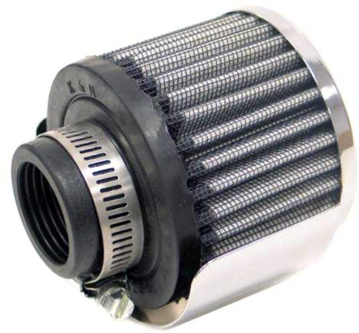 K&N 62-1512 Vent Air Filter / Breather: Vent Air Filter/ Breather; 1.25 in (32 mm) Flange ID; 2.5 in (64 mm) Height; 3 in (76 mm) Base; 3 in (76 mm) Top