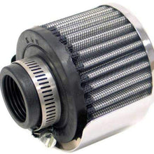 K&N 62-1512 Vent Air Filter / Breather: Vent Air Filter/ Breather; 1.25 in (32 mm) Flange ID; 2.5 in (64 mm) Height; 3 in (76 mm) Base; 3 in (76 mm) Top
