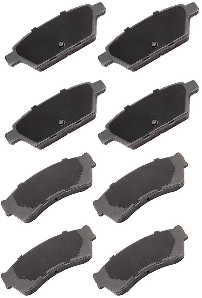 INEEDUP Ceramic Brakes Pads Front Rear fit for 2006-2012 Ford Fusion, 2007-2012 Lincoln MKZ, 2006 Lincoln Zephyr, 2006-2011 Mercury Milan