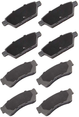 INEEDUP Ceramic Brakes Pads Front Rear fit for 2006-2012 Ford Fusion, 2007-2012 Lincoln MKZ, 2006 Lincoln Zephyr, 2006-2011 Mercury Milan