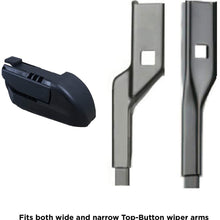 CLIX Wipers Click-on Wiper Blades - Starter Pack - Fits J-Hook, Pinch Tab, 16mm Top Button and 19mm Top Button wiper arms (16", Black)