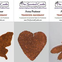 3Pack Teakwood Mahogany Scented Air Fresheners in Butterfly, Heart, Dragonfly by The Scented Castle