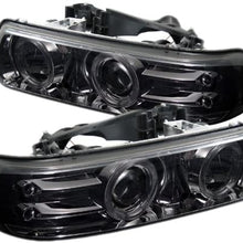 Spyder Auto PRO-YD-CS99-HL-SMC Chevy Silverado 1500/2500/3500/Chevy Suburban 1500/2500/Chevy Tahoe Smoke Halo LED Projector Headlight with Replaceable LEDs