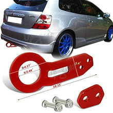 S SIZVER 2" JDM Red Rear Anodized Billet Aluminum Racing Towing Hook Tow Kit Universal